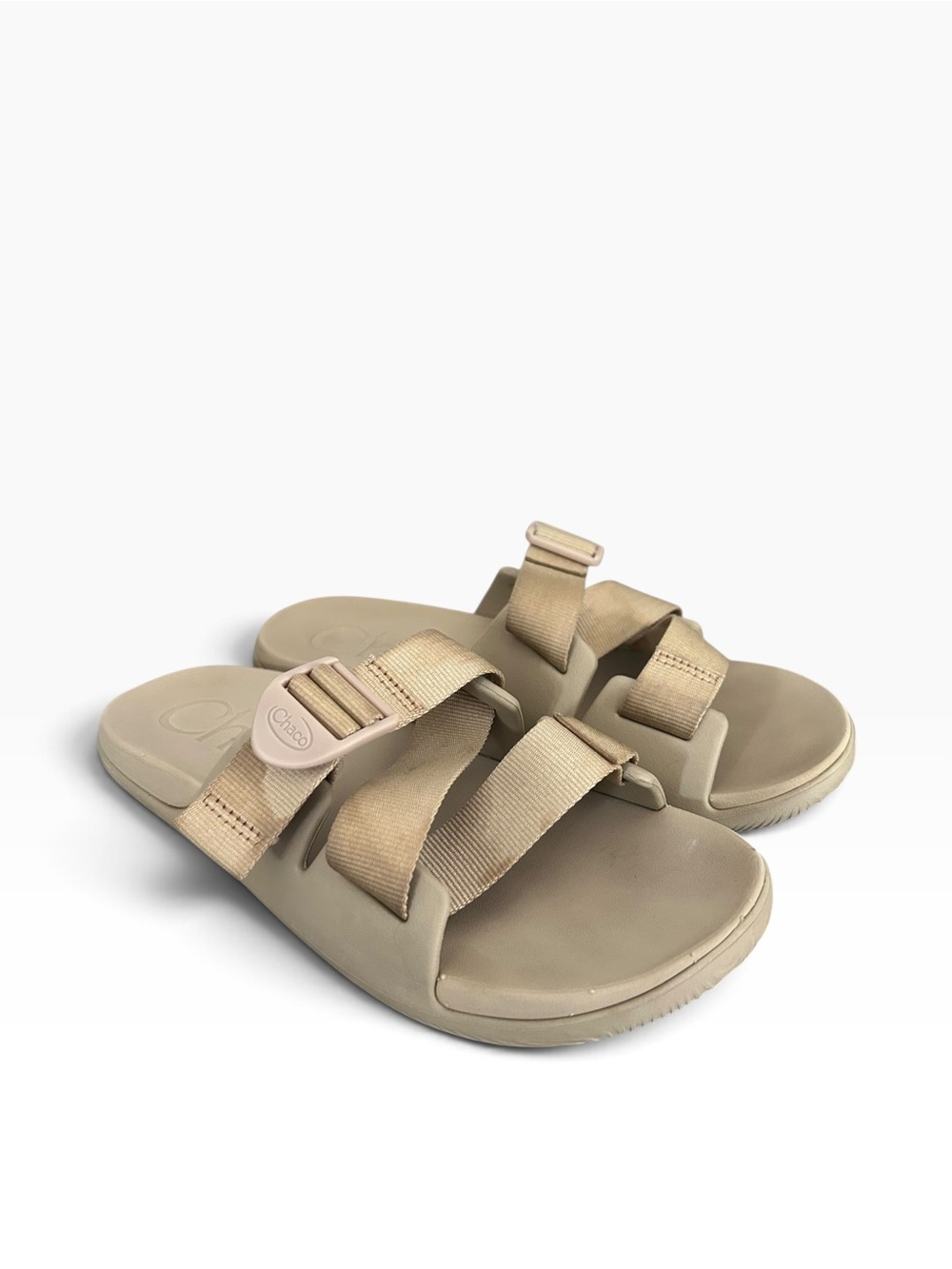 Chaco Chillos Slides double strap tan 8 comfort sandal